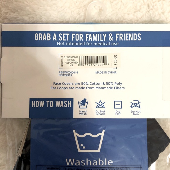 NEW 3 pack face mask covers for men or women black blue gray color masks - Picture 3 of 4